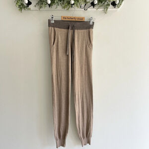 Faherty Beige Organic Cotton Fireside Surf Stripe Sweater Jogger Pants Size XS